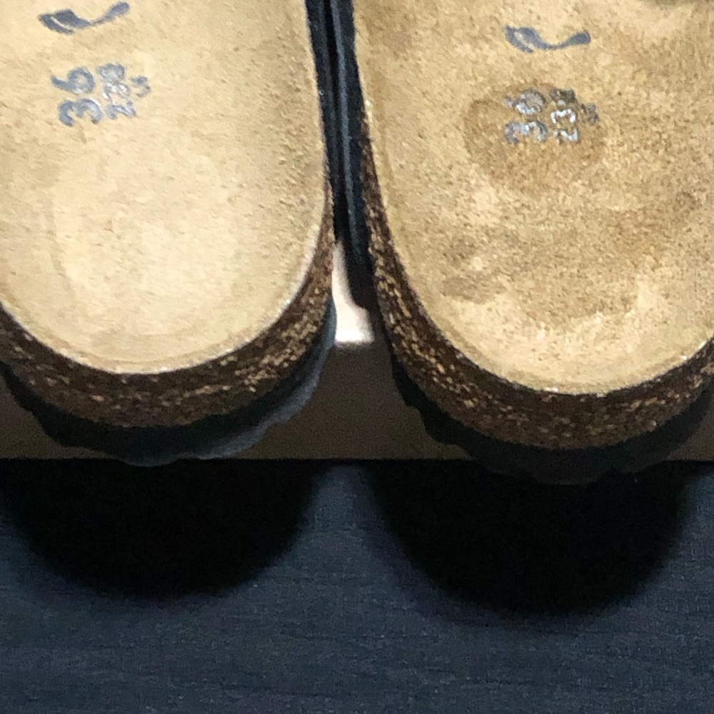 Birkenstock Arizona Sandals Shiny Magic Snake Glitter Black Blue Womens, Size 5 - Picture 4 of 6